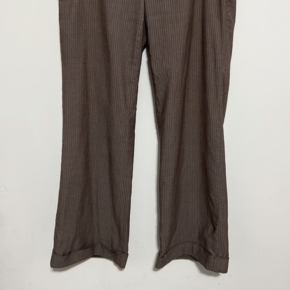 Banana Republic Brown Pinstripe Pants Size 8 - Picture 3 of 12